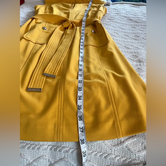Tommy Hilfiger Rich Yellow Belted Mid Length Dress Women’s size 10 - Picture 15 of 16